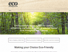 Tablet Screenshot of ecofriendlyfunerals.co.nz
